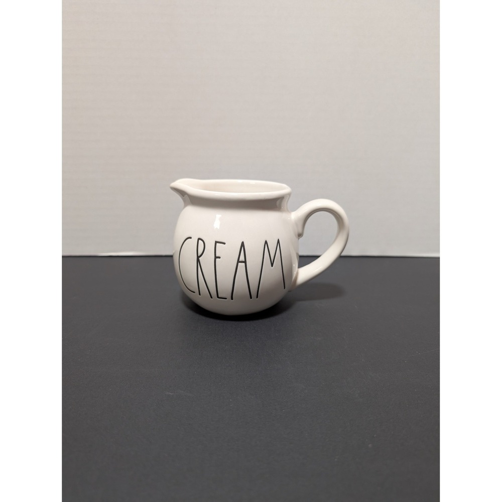 Rae Dunn Cream Glossy White Ceramic Round Pitcher Ivory Farmhouse‎ Coffee Bar